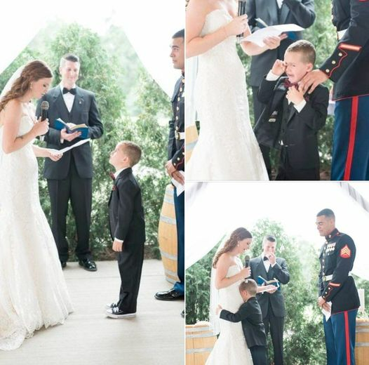 Stepmom delivers special wedding vows to fouryearold his reaction
