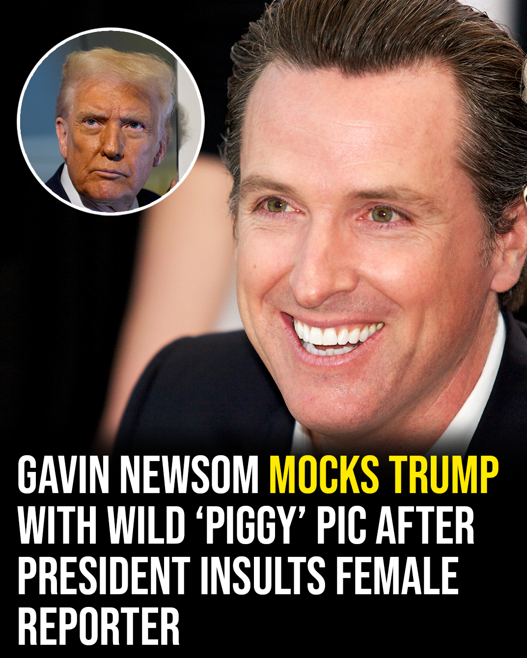 Gavin Newsom mocks Trump with wild 'piggy' pic after president insults ...